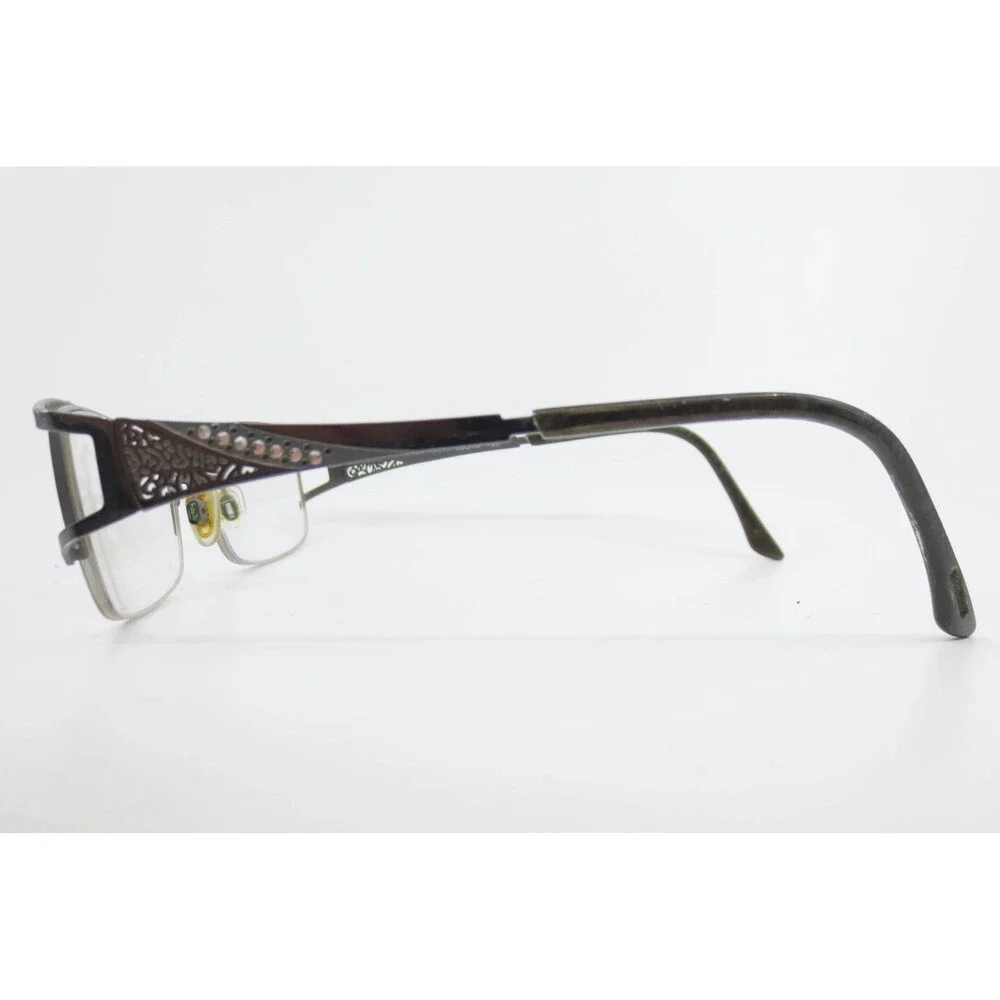 Kay Unger K164 Gunmetal Grey Semi Rimless Cat Eye Eyeglasses Frames 53-18-135